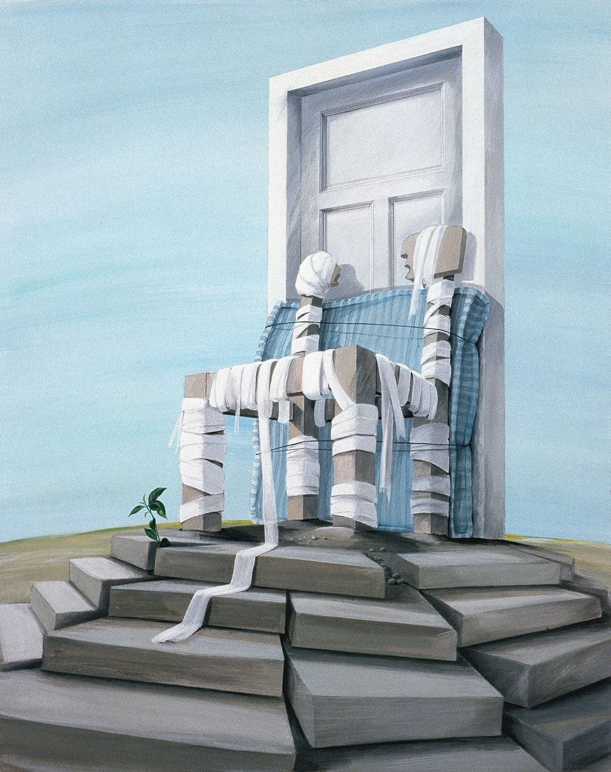 Stuhl droben, 1981, Acryl auf Leinwand, 110x87cm