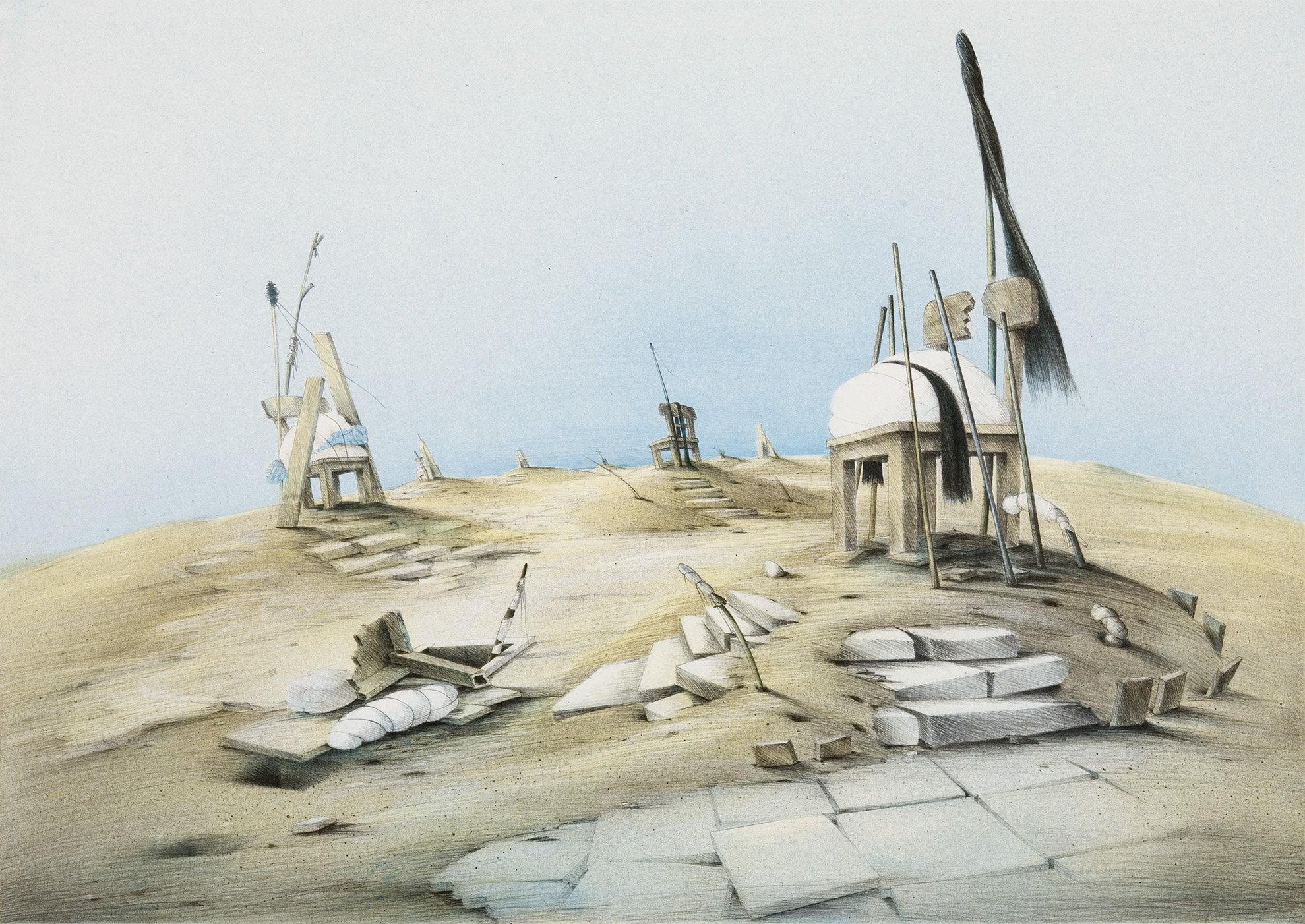 Weit draussen, 1981, Lithografie, 60x80cm