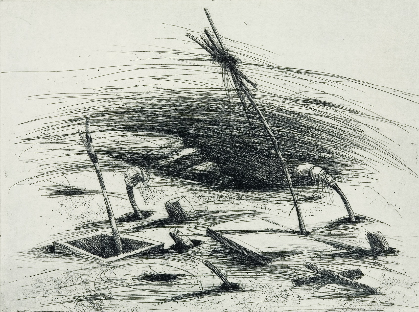 Landschaft III, 1983, Radierung, 30x40cm