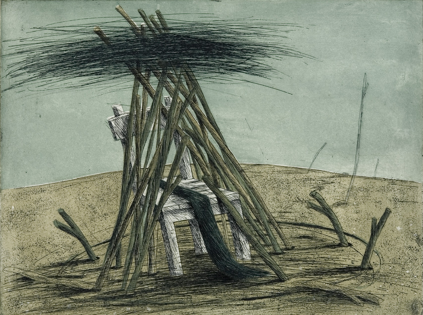 Landschaft II, 1983, Radierung, 30x40cm