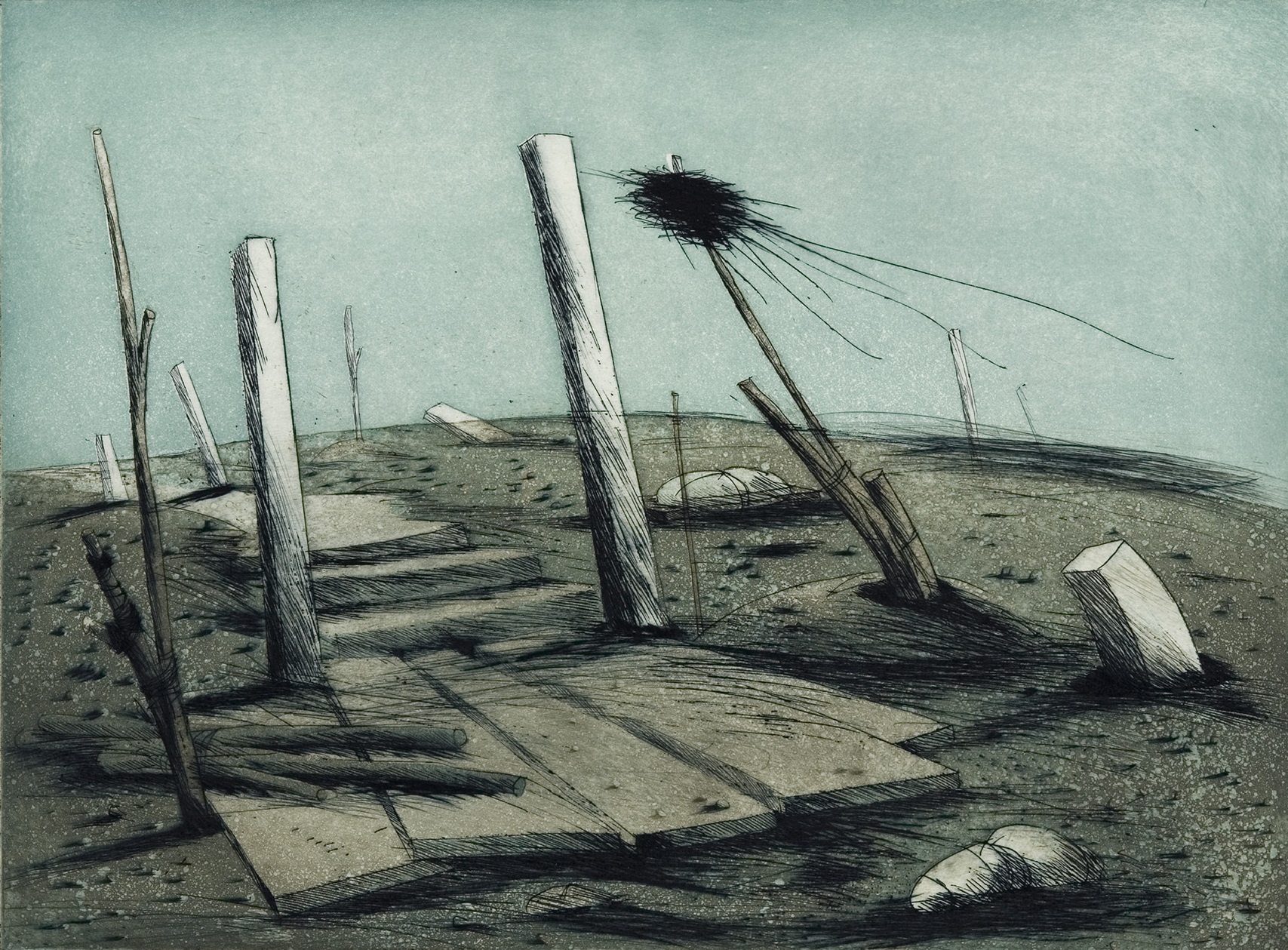 Landschaft IV, 1983, Radierung, 30x40cm
