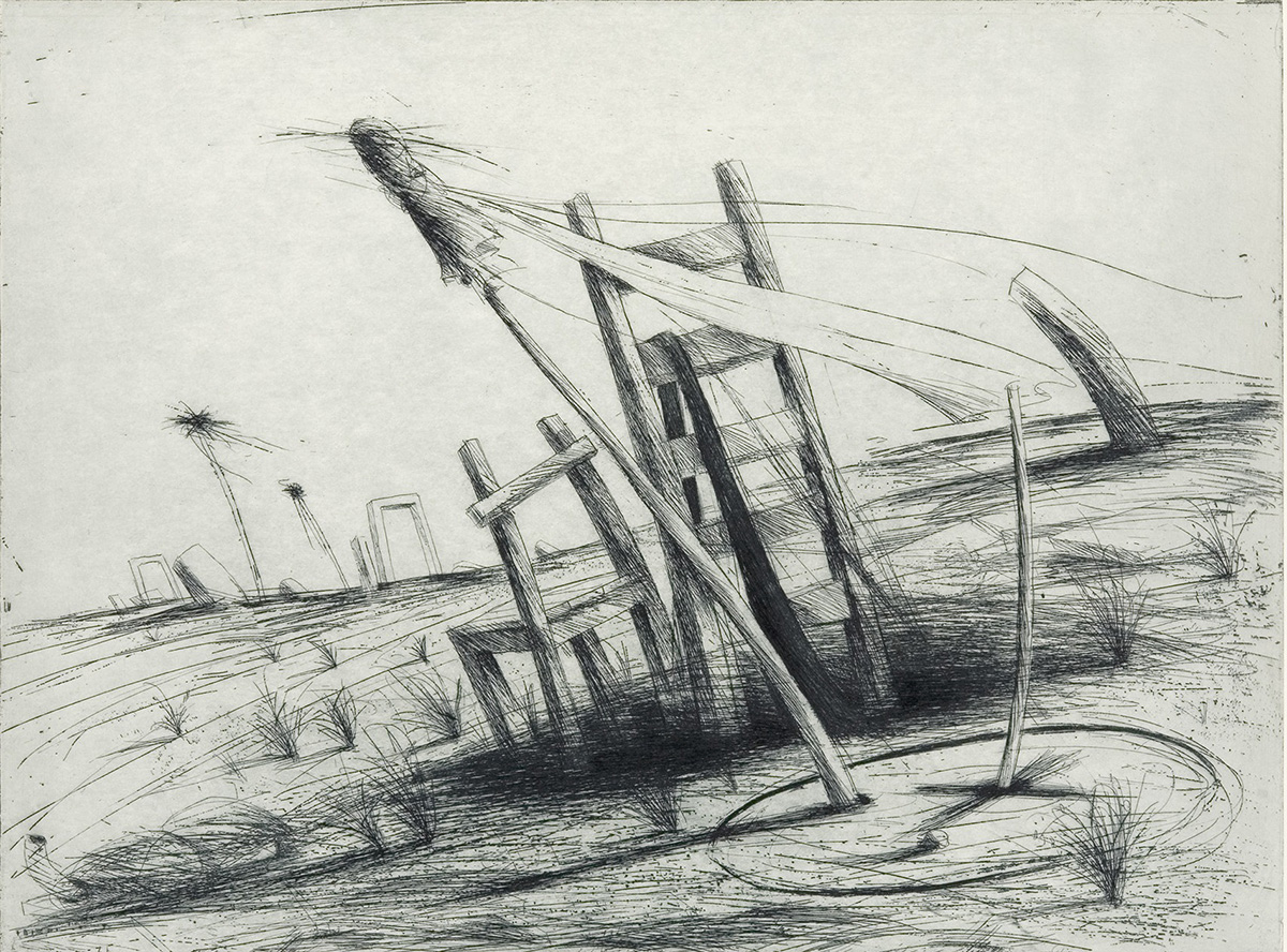 Landschaft I, 1983, Radierung, 30x40cm