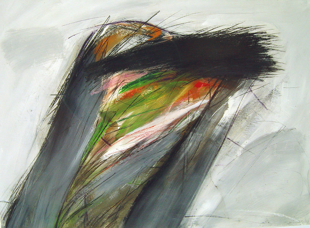 ohne Titel, 1989, Acray Kreiden auf Karton, 70x103cm