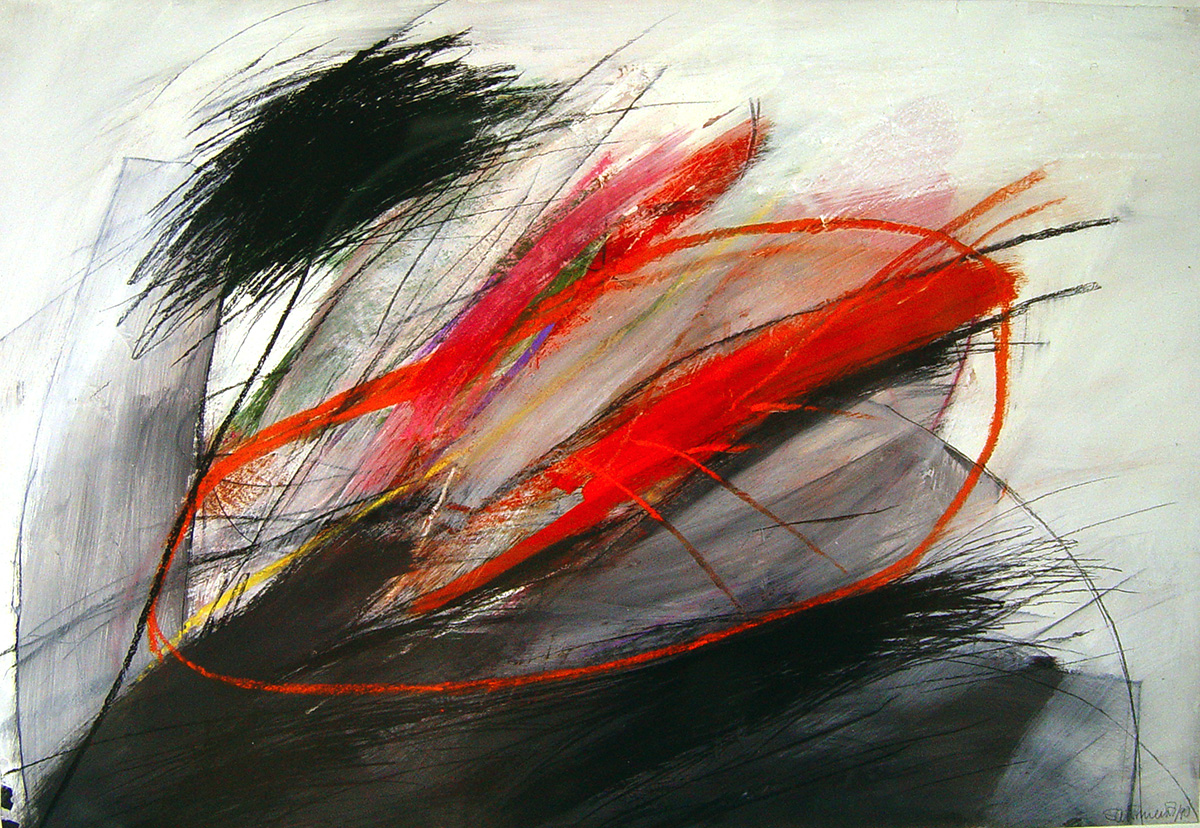 Tagtraum III, 1990, Acry Kreiden auf Karton, 100x70cm