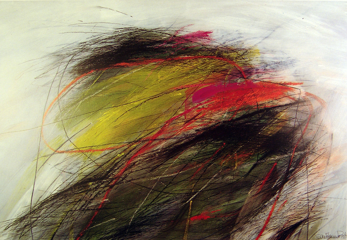 Leichtsein, 1992, Acry Kreiden auf Karton, 70x100cm