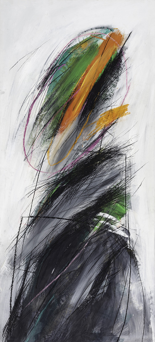 ohne Titel2, 1990, Acryl Kreiden auf Karton, 165x75cm