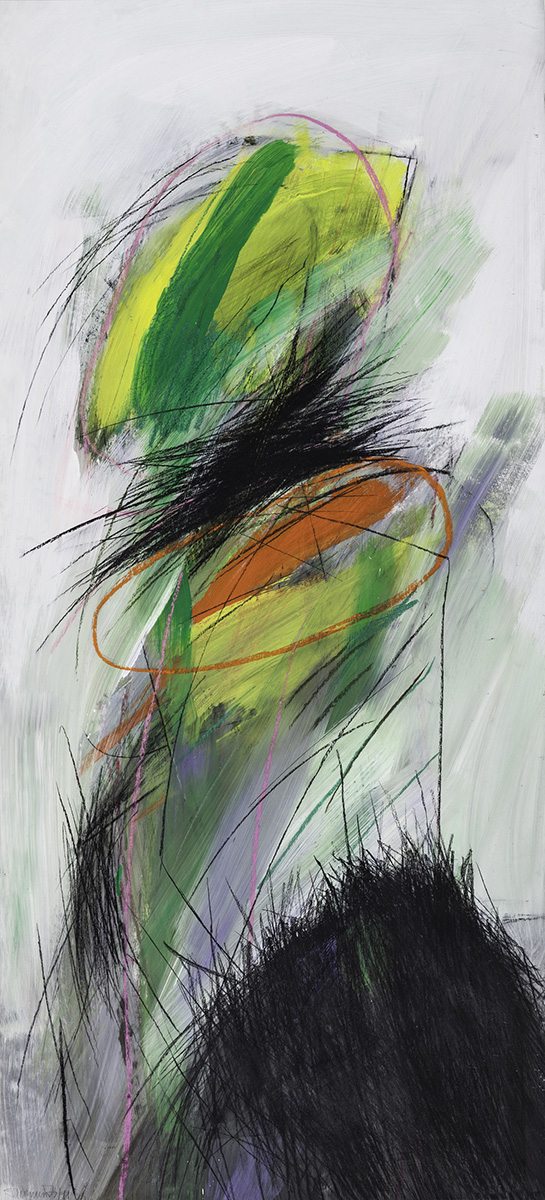 ohne Titel, 1991, Acryl Kreiden auf Karton, 165x75cm