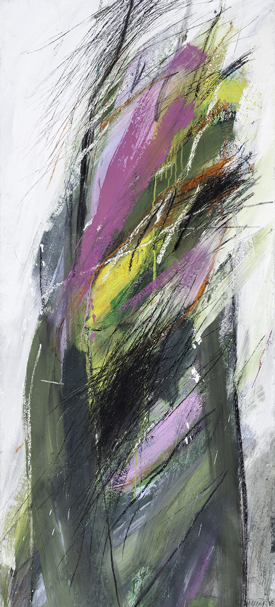 ohne Titel, 1993, Acryl Kreiden auf Karton, 165x75cm