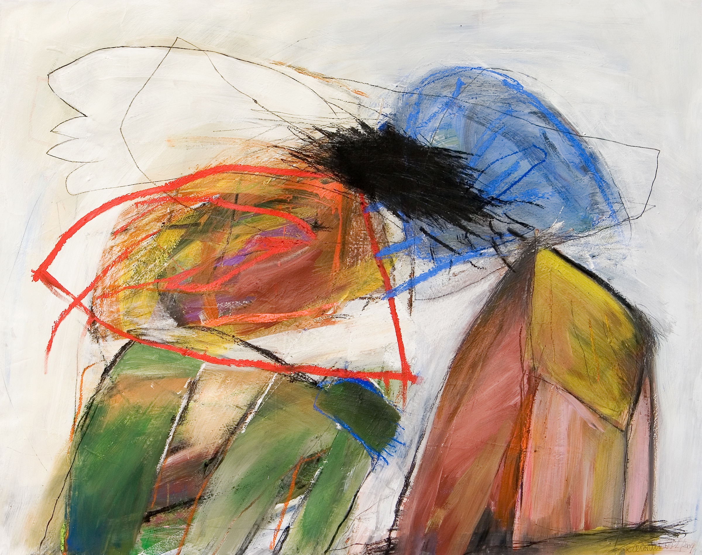Buzop II, 2004, Acryl Kreide auf Karton, 125x150cm