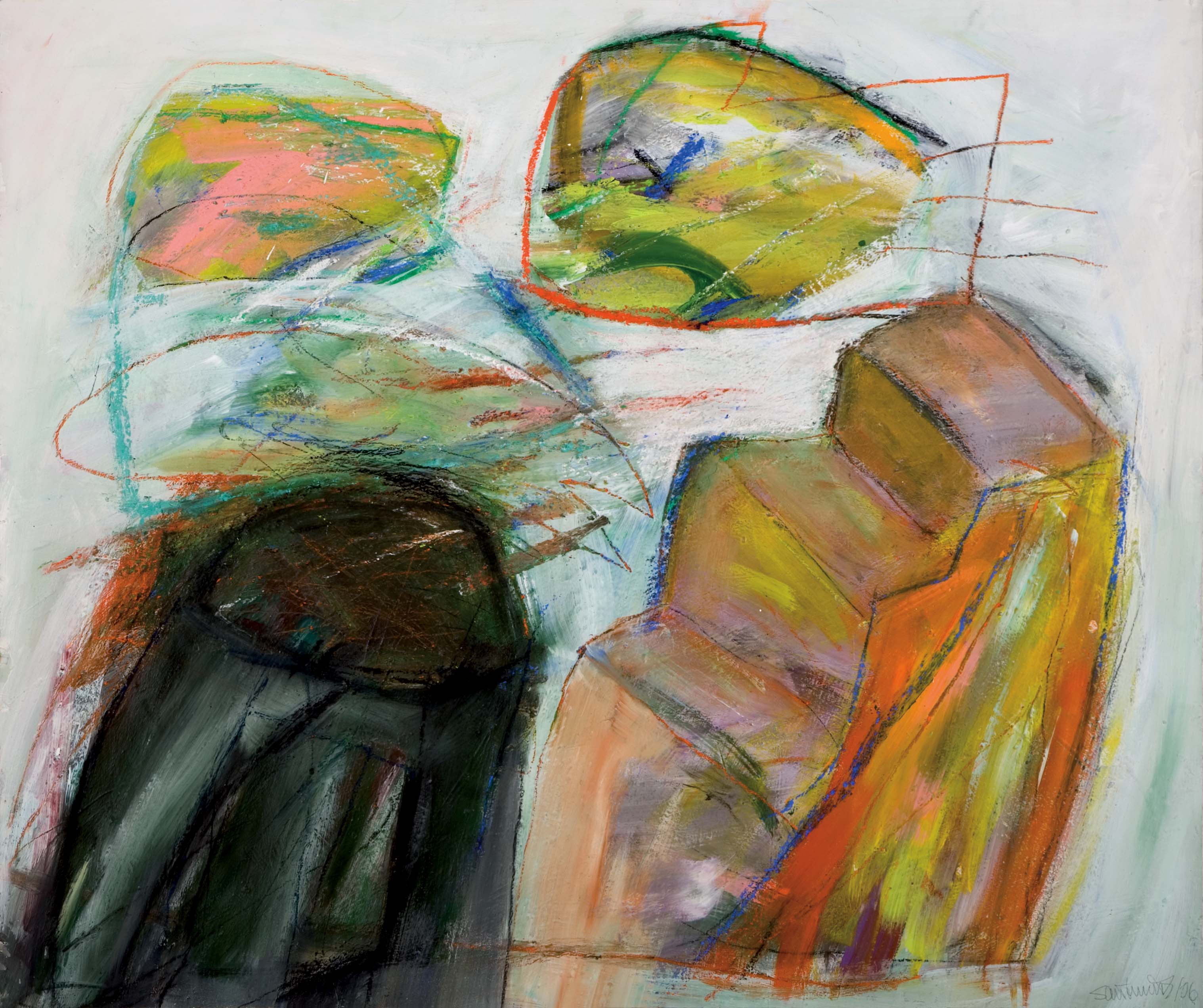 Treppe I, 2006, Acryl Kreide auf Karton, 125x150cm