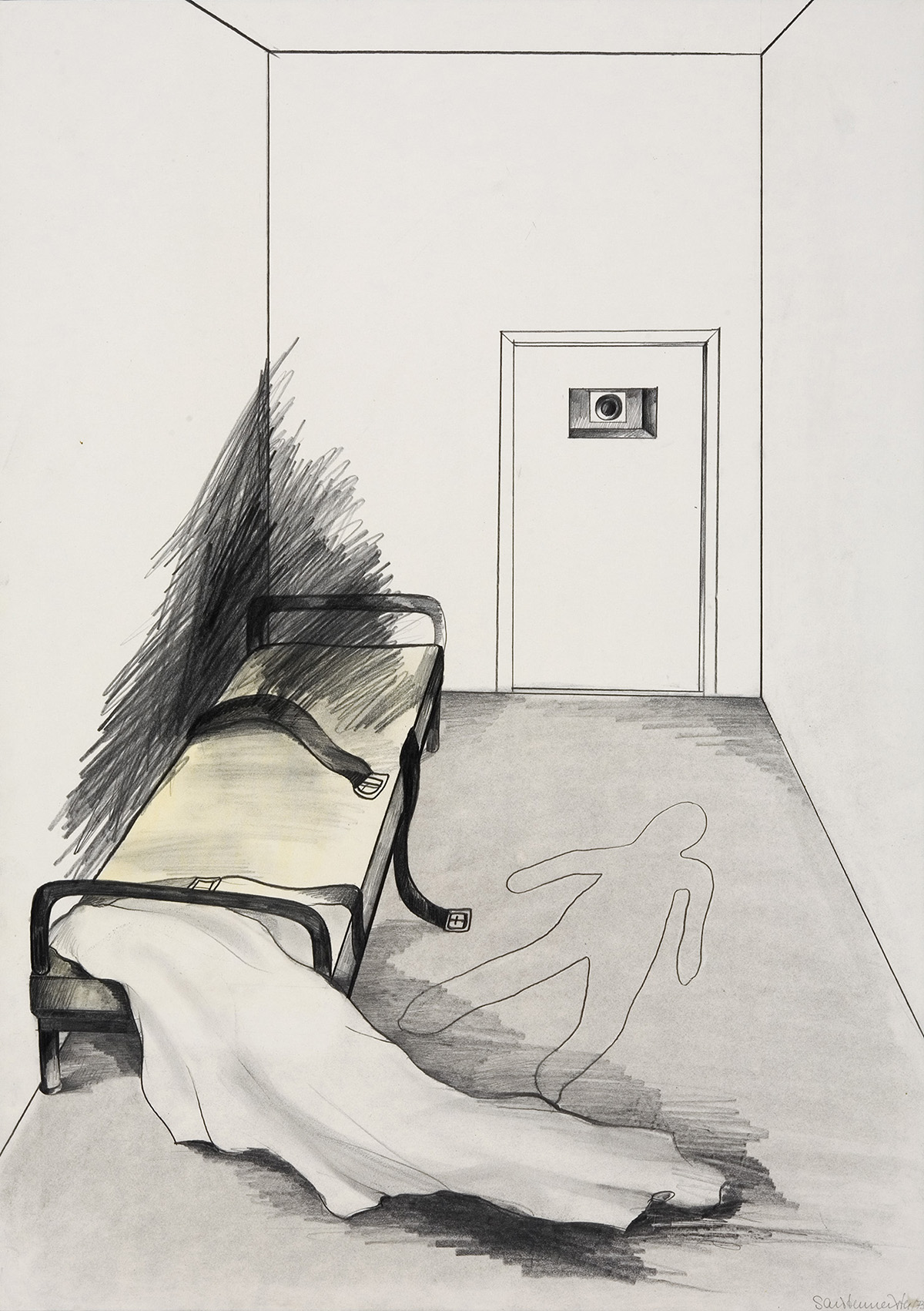 1973 Zelle Zeichnung 61x43cm