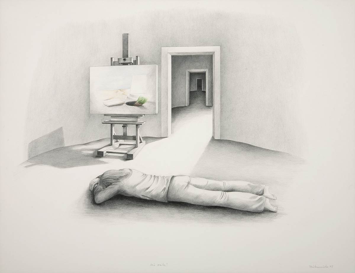 1977 Wie weiter Zeichnung 48x63cm