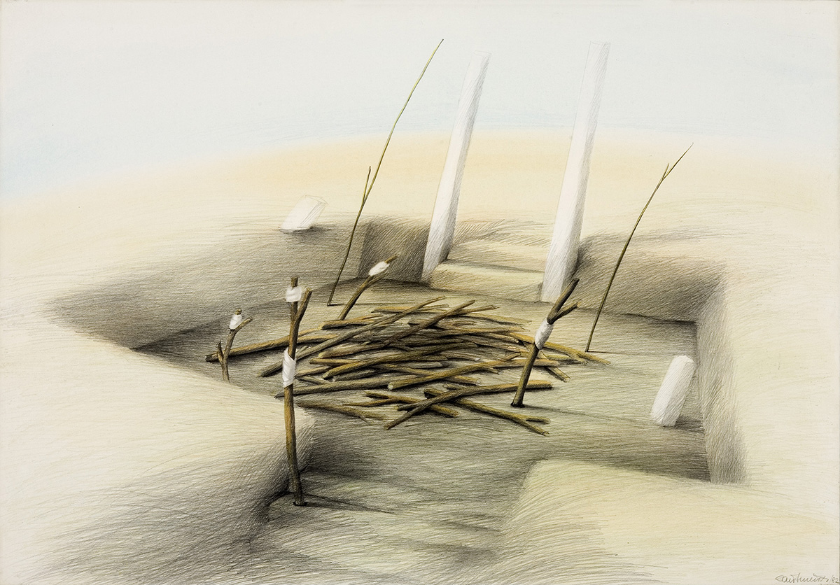 1982 Vertiefung Zeichnung 51x72cm
