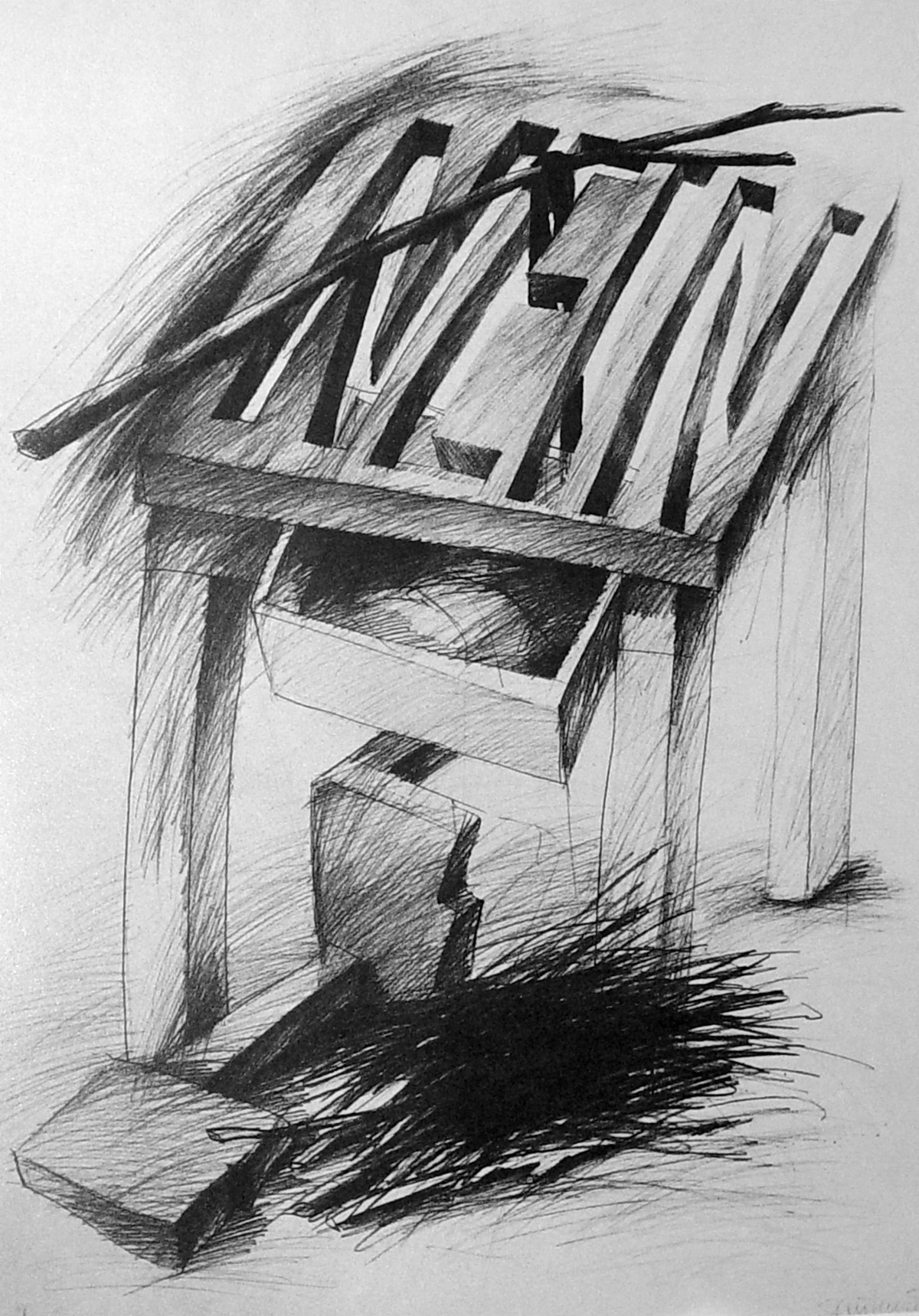 1982 Nein I Zeichnung 100x70cm