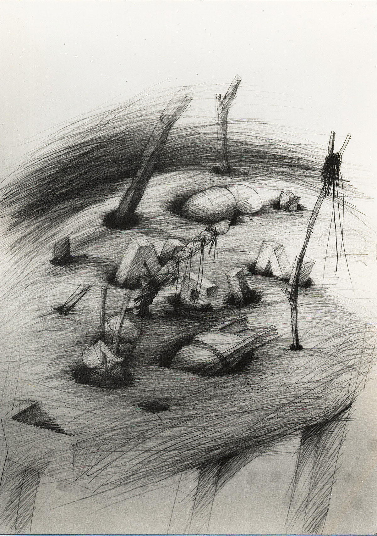1983 Nein V Zeichnung 92x70cm