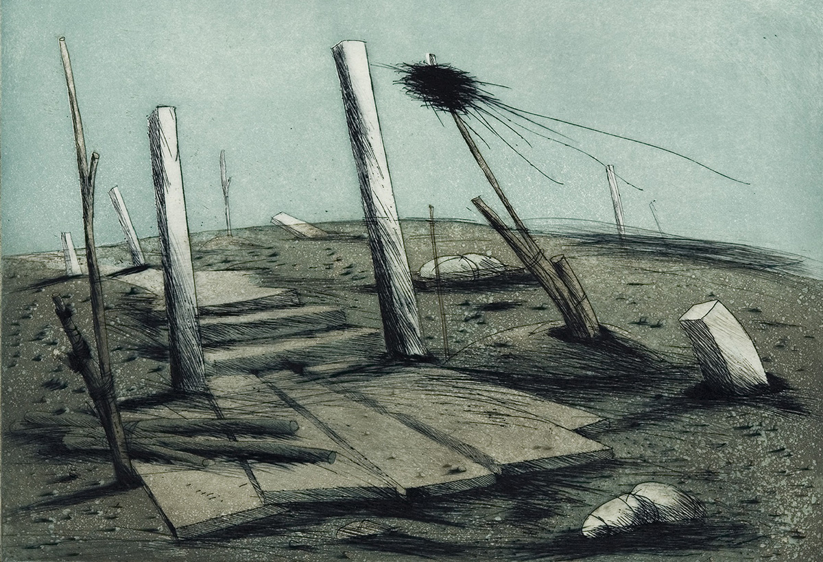 1983 Landschaft IV Radierung 30x40cm